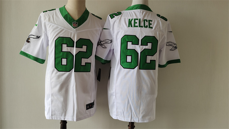 Men's Philadelphia Eagles #62 Jason Kelce White F.U.S.E. Vapor Untouchable Stitched Football Jersey